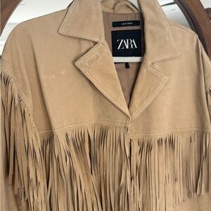 Zara Suede Fringe Jacket XS-S
